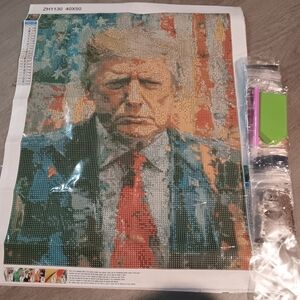 Colorful Donald Trump Portrait Diamond Art Paint Kit 40x50